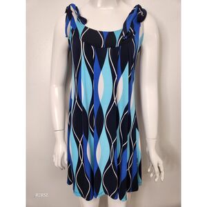 Guess Shift Dress Blue/ Powder Blue/ White/ Black Womens M 60s Revival